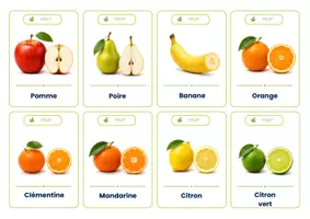 Aperçu - Cartes / Images - Les fruits – 40 cartes de vocabulaire illustrées – Maternelle - Page 3