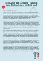 Vorschau - Stundenentwürfe - Leseverstehen Sachtext „Die Kunst des Streitens – gute Diskussionen" - Seite 1