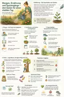 Vorschau - Arbeitsblätter - Lektion „Morgen, Ernährung und Spaziergänge — drei Stützen eines stabilen Tages" - Deckblatt