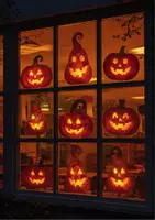 Vorschau - Mal- und Bastelvorlagen - Halloween-Fensterbild: Leuchtende Kürbisse basteln | Herbst-Kunst für die Grundschule | Fensterdeko - Seite 2