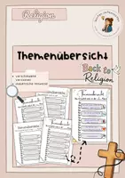 Vorschau - Arbeitsblätter - Themenüberblick Religion – Vorlagen für Schülerheft, Schnellhefter & Portfolio - Deckblatt