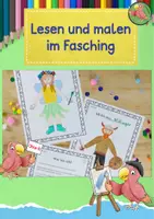 Vorschau - Arbeitsblätter - Kunst Fasching, Kostüme lesen und malen - Deckblatt