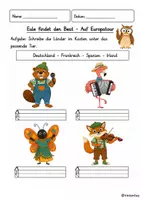 Vorschau - Arbeitsblätter - Eule findet den Beat, Europatour - Begleitmaterial - Seite 1