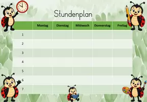 Vorschau - Arbeitsblätter - Stundenplan Marienkäferklasse 🐞 | Klassentier Marienkäfer | 4 Vorlagen | Grundschule, Schulanfang & Einschulung - Seite 3