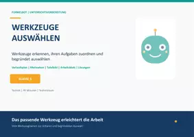 Vorschau - Stundenentwürfe - Technik Klasse 5 Werkzeuge sicher benutzen - Deckblatt
