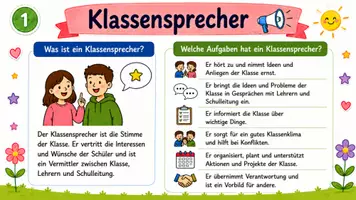 Vorschau - Poster - Klassensprecher – Aufgaben, Wahl, Eigenschaften | Präsentation - Seite 1