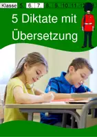 Vorschau - Arbeitsblätter - 5 englische Diktate mit Übersetzung für die 6. Klasse - Deckblatt