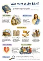 Vorschau - Arbeitsblätter - Lernposter + Arbeitsblätter zum Thema "Was steht in der Bibel?" + Lösung & MP3 + Mindmap + Infografik - Deckblatt