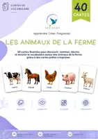 Aperçu - Cartes / Images - Les Animaux de la ferme – 40 cartes de vocabulaire illustrées – Maternelle - Page de couverture