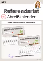 Vorschau - Arbeitsblätter - Referendariat NRW – Abreißkalender für Unterrichtsbesuche - Deckblatt