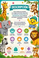 Vista previa - Unidades / Secuencias / Situaciones de Aprendizaje - ⭐ Tarjetas de animales GRATIS .Vocabulario, lectoescritura y asociación imagen Infantil y Primaria - página 1