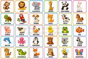 Vista previa - Unidades / Secuencias / Situaciones de Aprendizaje - ⭐ Tarjetas de animales GRATIS .Vocabulario, lectoescritura y asociación imagen Infantil y Primaria - página 2