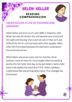 Vista previa - Unidades / Secuencias / Situaciones de Aprendizaje - Helen Keller Reading and Speaking Activities about Kindness - página 2