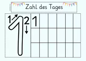 Vorschau - Präsentationen/Tafelbilder - Zahl des Tages für die digitale Tafel zum Nachspuren 1-10 - Seite 2