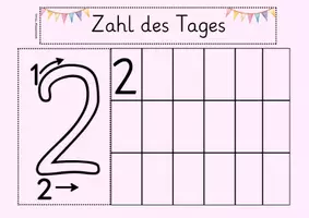 Vorschau - Präsentationen/Tafelbilder - Zahl des Tages für die digitale Tafel zum Nachspuren 1-10 - Seite 3