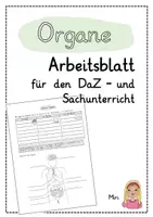 Vorschau - Arbeitsblätter - Die Organe - Arbeitsblatt für den DaZ- und Sachunterricht - Deckblatt