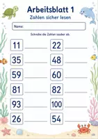 Vorschau - Arbeitsblätter - Zahlenraum 100 | Mathematik Klasse 2 | 7 Arbeitsblätter als PDF - Seite 1