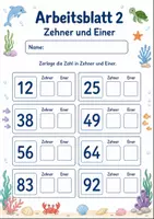 Vorschau - Arbeitsblätter - Zahlenraum 100 | Mathematik Klasse 2 | 7 Arbeitsblätter als PDF - Seite 2