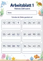 Vorschau - Arbeitsblätter - Zahlen ordnen bis 100 | Mathematik Klasse 2 | 7 Arbeitsblätter als PDF - Seite 1