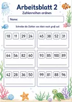 Vorschau - Arbeitsblätter - Zahlen ordnen bis 100 | Mathematik Klasse 2 | 7 Arbeitsblätter als PDF - Seite 2