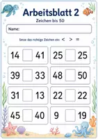 Vorschau - Arbeitsblätter - Größer kleiner gleich bis 100 | Mathematik Klasse 2 | 7 Arbeitsblätter als PDF - Seite 2