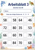 Vorschau - Arbeitsblätter - Größer kleiner gleich bis 100 | Mathematik Klasse 2 | 7 Arbeitsblätter als PDF - Seite 3
