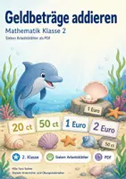 Vorschau - Arbeitsblätter - Geldbeträge addieren | Mathematik Klasse 2 | 7 Arbeitsblätter als PDF - Deckblatt