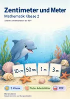 Vorschau - Arbeitsblätter - Zentimeter und Meter | Mathematik Klasse 2 | 7 Arbeitsblätter als PDF - Deckblatt