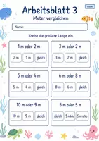 Vorschau - Arbeitsblätter - Längen vergleichen | Mathematik Klasse 2 | 7 Arbeitsblätter als PDF - Seite 3