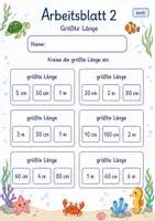 Vorschau - Arbeitsblätter - Längen ordnen | Mathematik Klasse 2 | 7 Arbeitsblätter als PDF - Seite 2
