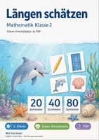 Vorschau - Arbeitsblätter - Längen schätzen | Mathematik Klasse 2 | 7 Arbeitsblätter als PDF - Deckblatt