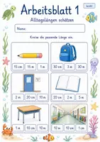 Vorschau - Arbeitsblätter - Längen schätzen | Mathematik Klasse 2 | 7 Arbeitsblätter als PDF - Seite 1
