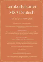 Vorschau - Arbeitsblätter - Lernkarteikarten MSA Deutsch - Deckblatt