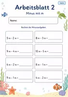 Vorschau - Arbeitsblätter - Minusaufgaben mit Längen | Mathematik Klasse 2 | 7 Arbeitsblätter als PDF - Seite 2
