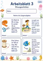 Vorschau - Arbeitsblätter - Minusaufgaben mit Längen | Mathematik Klasse 2 | 7 Arbeitsblätter als PDF - Seite 3