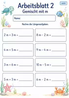 Vorschau - Arbeitsblätter - Plus und Minus mit Längen | Mathematik Klasse 2 | 7 Arbeitsblätter als PDF - Seite 2