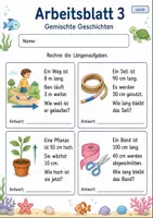 Vorschau - Arbeitsblätter - Plus und Minus mit Längen | Mathematik Klasse 2 | 7 Arbeitsblätter als PDF - Seite 3