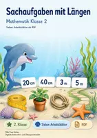 Vorschau - Arbeitsblätter - Sachaufgaben mit Längen | Mathematik Klasse 2 | 7 Arbeitsblätter als PDF - Deckblatt