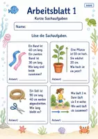 Vorschau - Arbeitsblätter - Sachaufgaben mit Längen | Mathematik Klasse 2 | 7 Arbeitsblätter als PDF - Seite 1