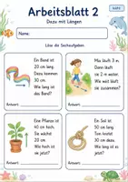 Vorschau - Arbeitsblätter - Sachaufgaben mit Längen | Mathematik Klasse 2 | 7 Arbeitsblätter als PDF - Seite 2