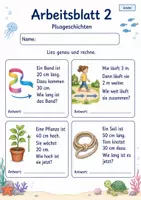 Vorschau - Arbeitsblätter - Textaufgaben mit Längen | Mathematik Klasse 2 | 7 Arbeitsblätter als PDF - Seite 2