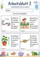 Vorschau - Arbeitsblätter - Meter Zentimeter Sachaufgaben | Mathematik Klasse 2 | 7 Arbeitsblätter als PDF - Seite 2