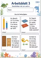 Vorschau - Arbeitsblätter - Meter Zentimeter Sachaufgaben | Mathematik Klasse 2 | 7 Arbeitsblätter als PDF - Seite 3