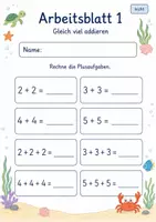 Vorschau - Arbeitsblätter - Von Plus zu Mal | Mathematik Klasse 2 | 7 Arbeitsblätter als PDF - Seite 1