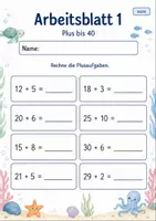 Vorschau - Arbeitsblätter - Addition bis 100 | Mathematik Klasse 2 | 7 Arbeitsblätter als PDF - Seite 1