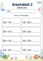 Vorschau - Arbeitsblätter - Addition bis 100 | Mathematik Klasse 2 | 7 Arbeitsblätter als PDF - Seite 2