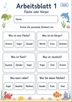 Vorschau - Arbeitsblätter - Flächen und Körper | Mathematik Klasse 2 | 7 Arbeitsblätter als PDF - Seite 1