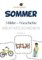 Vorschau - Arbeitsblätter - Reizwortgeschichte Sommer - Reizwortgeschichte Klasse 2 - Schreibimpulse kreatives Schreiben - Schreibanlässe Klasse 2 - Deckblatt
