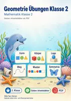 Vorschau - Arbeitsblätter - Geometrie Übungen Klasse 2 | Mathematik Klasse 2 | 7 Arbeitsblätter als PDF - Deckblatt