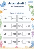 Vorschau - Arbeitsblätter - Ergänzen auf 100 | Mathematik Klasse 2 | 7 Arbeitsblätter als PDF - Seite 3
